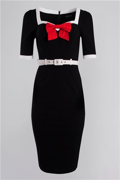Sadie 50's Pencil Dress - Black