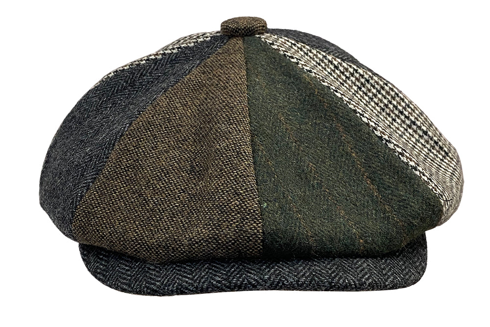 8 Quarter Brown/Olive Woolie Patchwork Cap