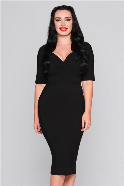 Trixie Pencil Dress - Black Pin Up Style and Boutique Trixie Pencil Dress - Black Pin Up Style and Boutique