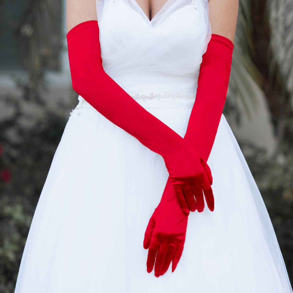 Sofia Collection - Extra Long Satin Gloves