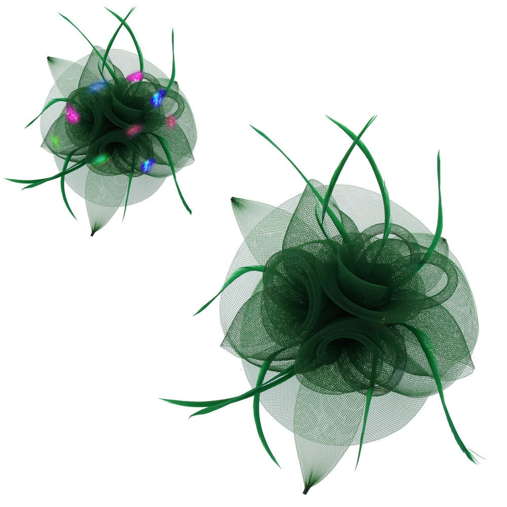 3 Rosette Light-up Mesh Fascinator