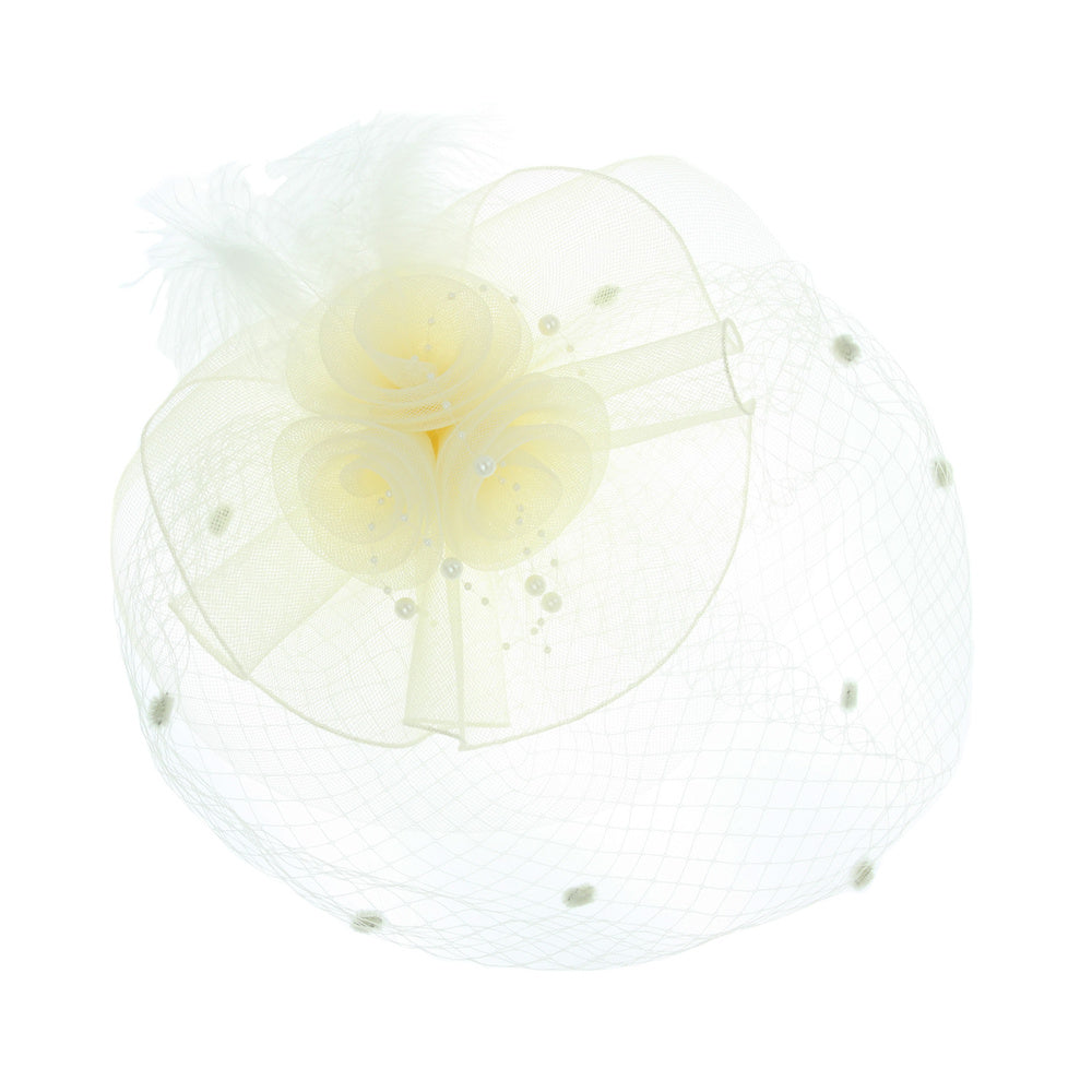 3 Flower Mesh Veil Fascinator