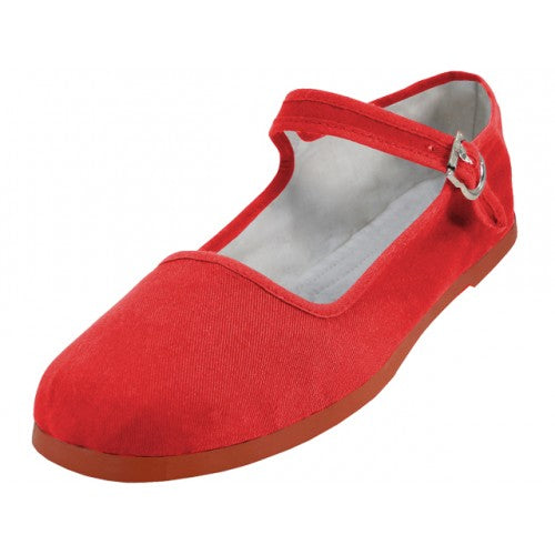 All Cotton Classic Mary Jane - Red