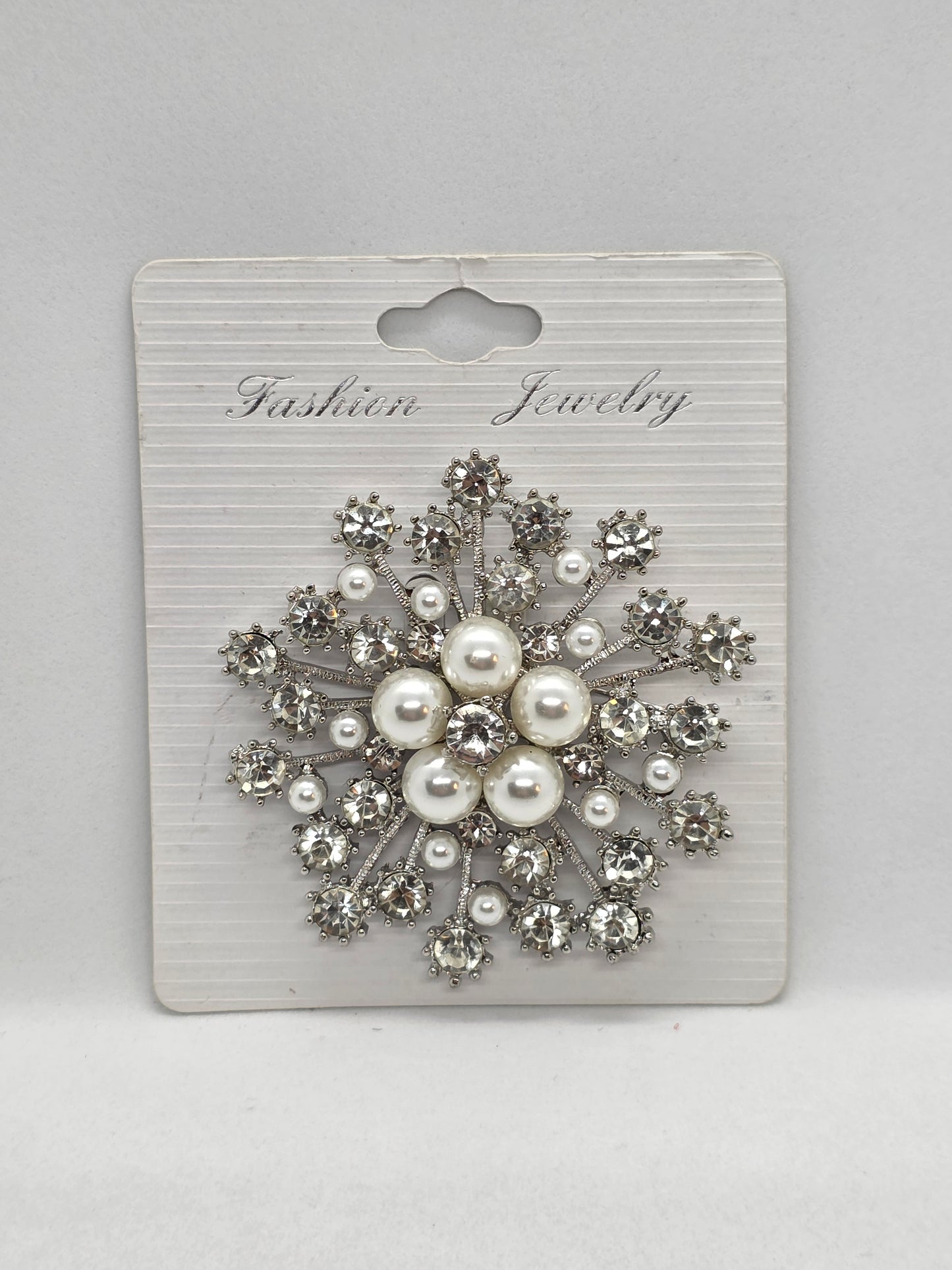 Silver Brooch with Pearls