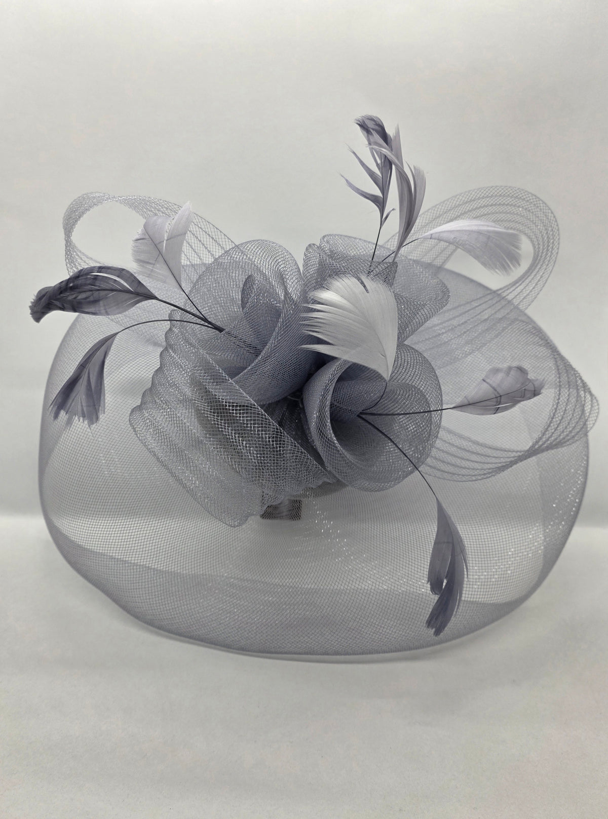 Derby Mesh Flower Feathers Fascinator