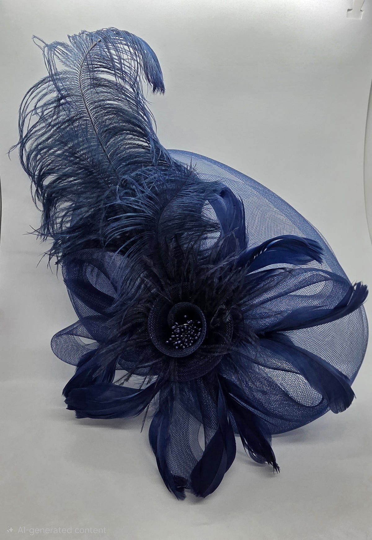 Large Peacock Feather Rose Fascinator