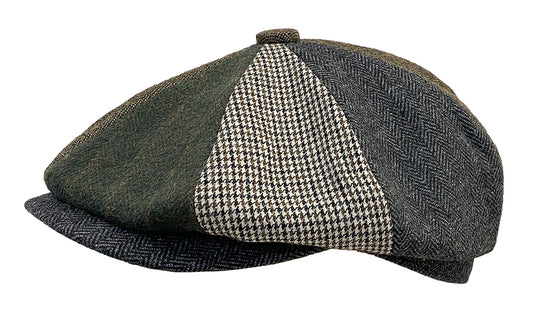 8 Quarter Brown/Olive Woolie Patchwork Cap