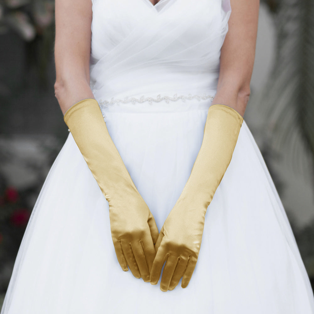 Sophia Collection - Mid Length Satin Gloves