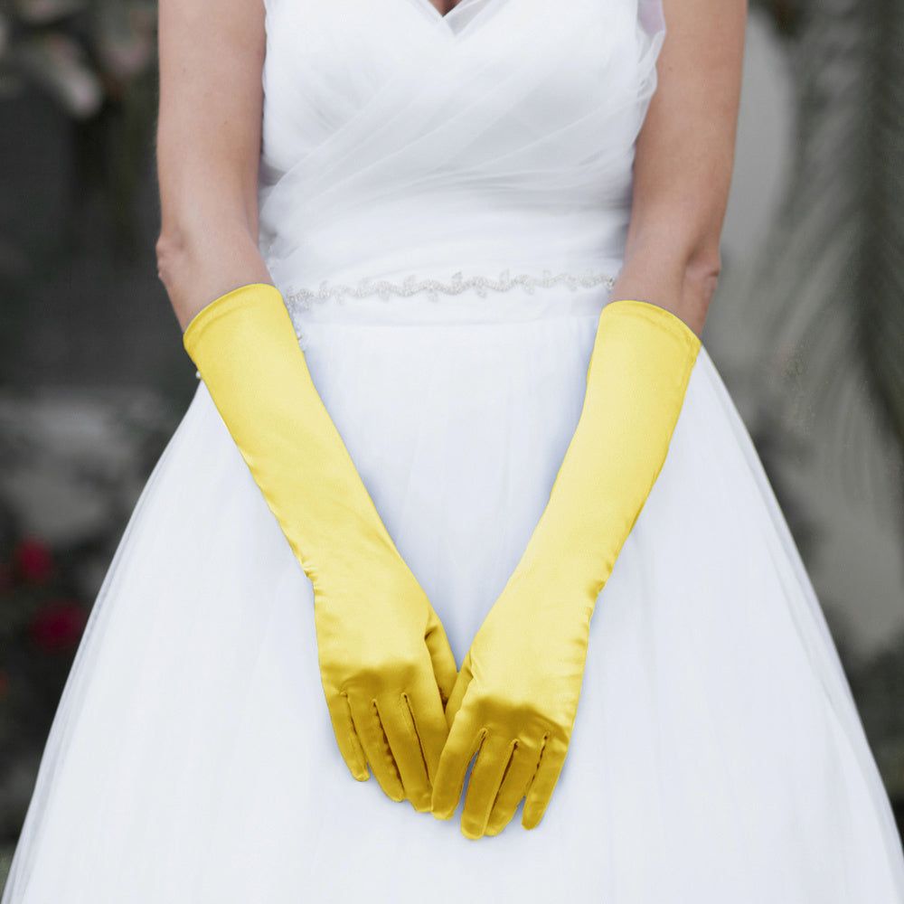 Sophia Collection - Mid Length Satin Gloves