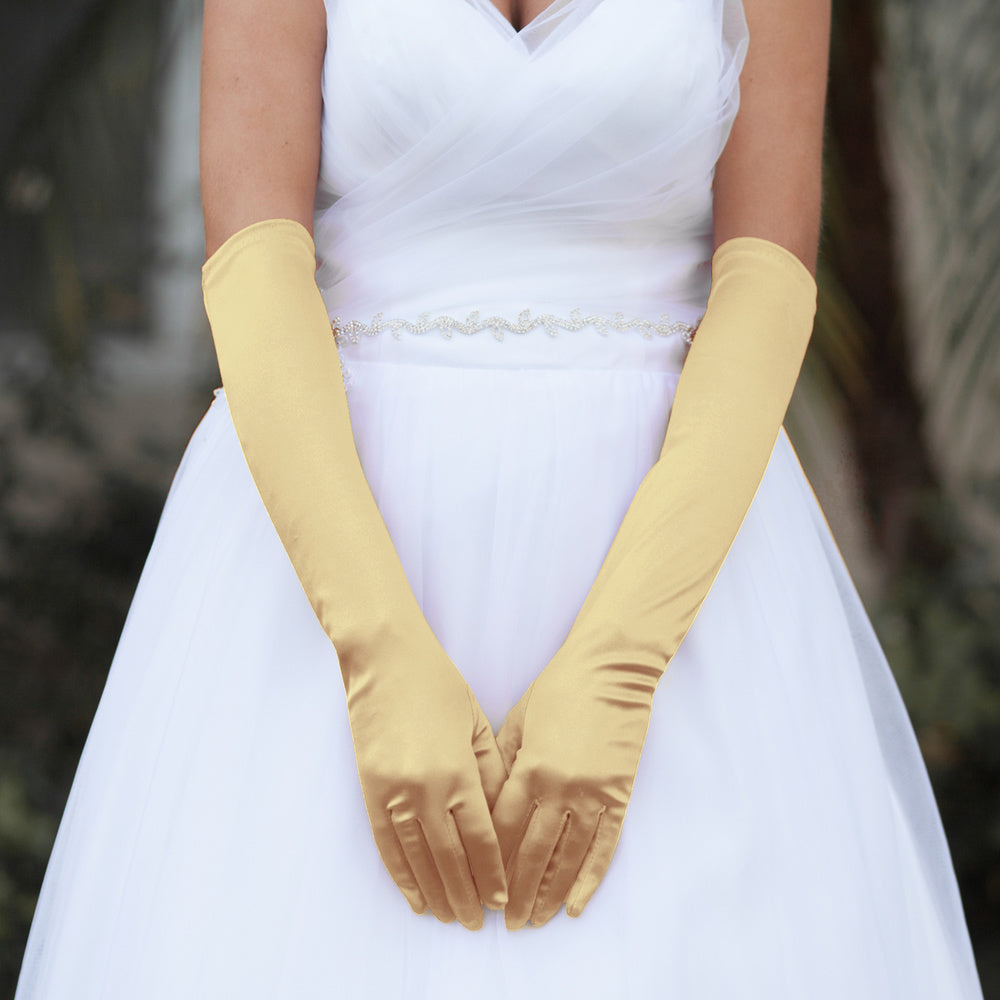Sofia Collection - Long Satin Gloves