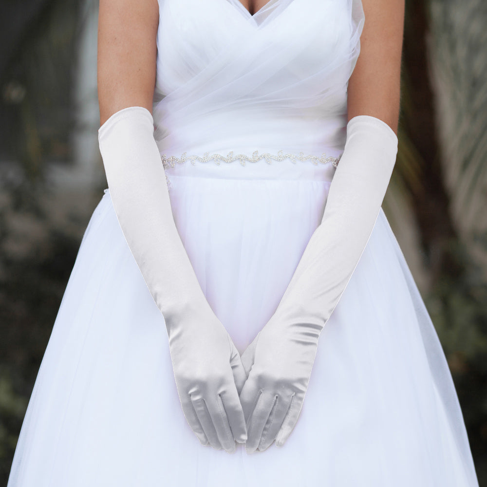 Sofia Collection - Long Satin Gloves