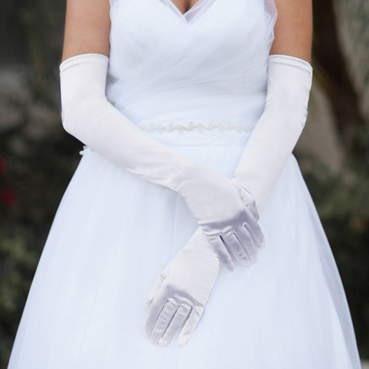 Sofia Collection - Extra Long Satin Gloves