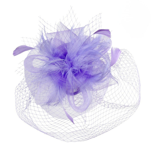 Double Veil Lifted Feather Rose Fascinator