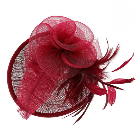 Derby Tilt Mesh Flower Feathers Fascinator