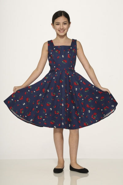Navy With Small Cherries