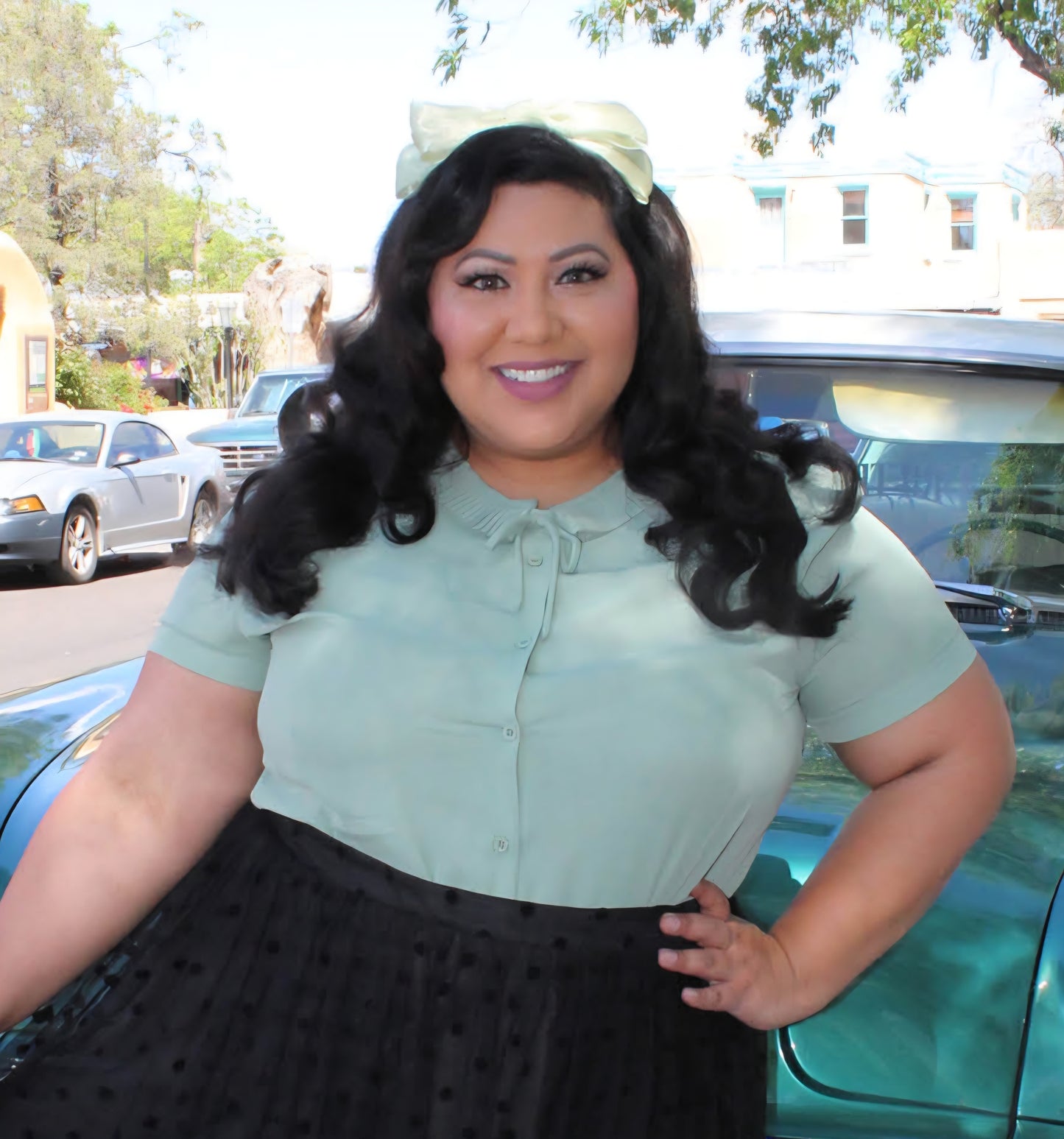 Ingrid 1940's Retro Blouse - Pistachio