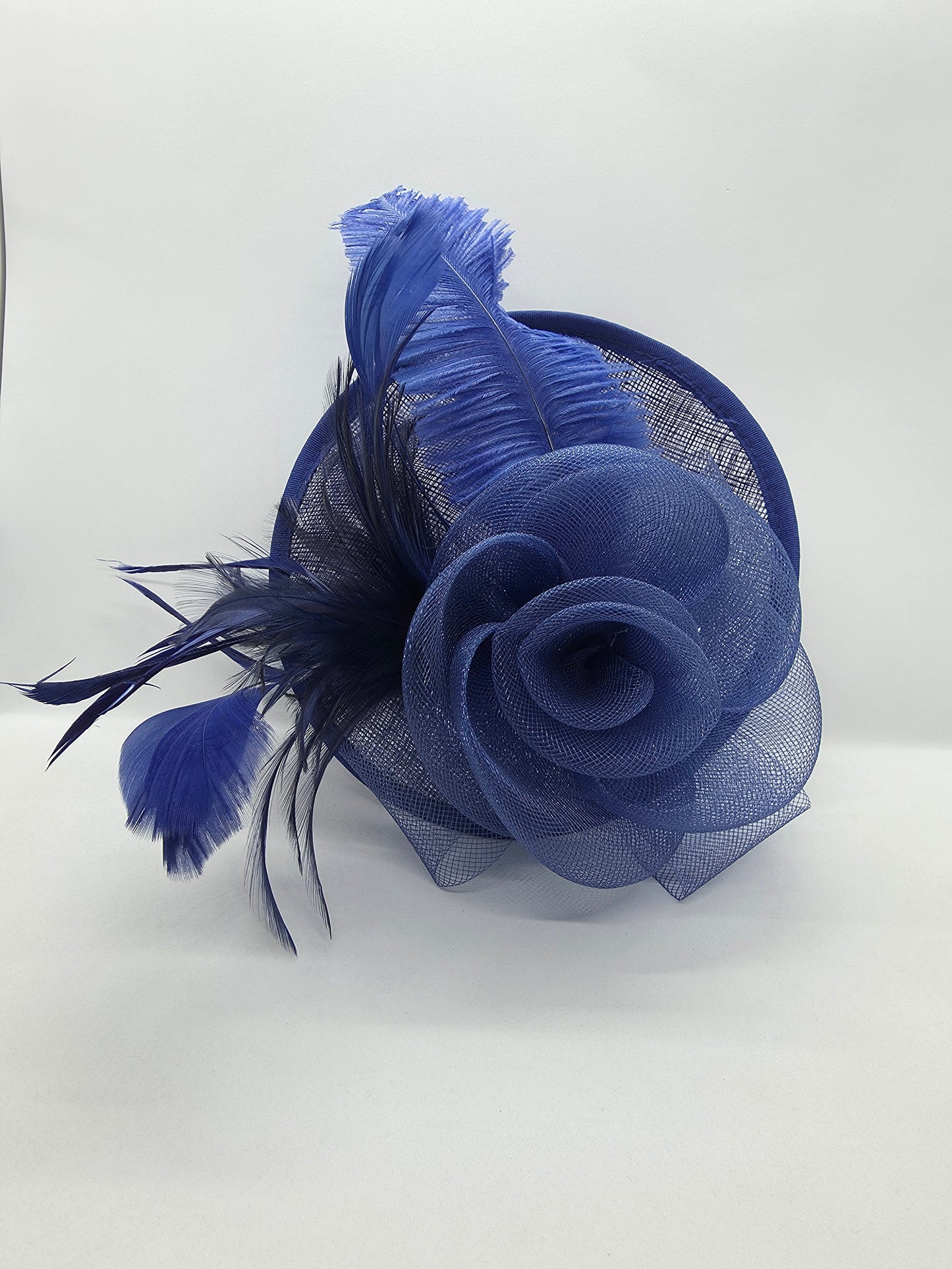 Derby Tilt Mesh Flower Feathers Fascinator