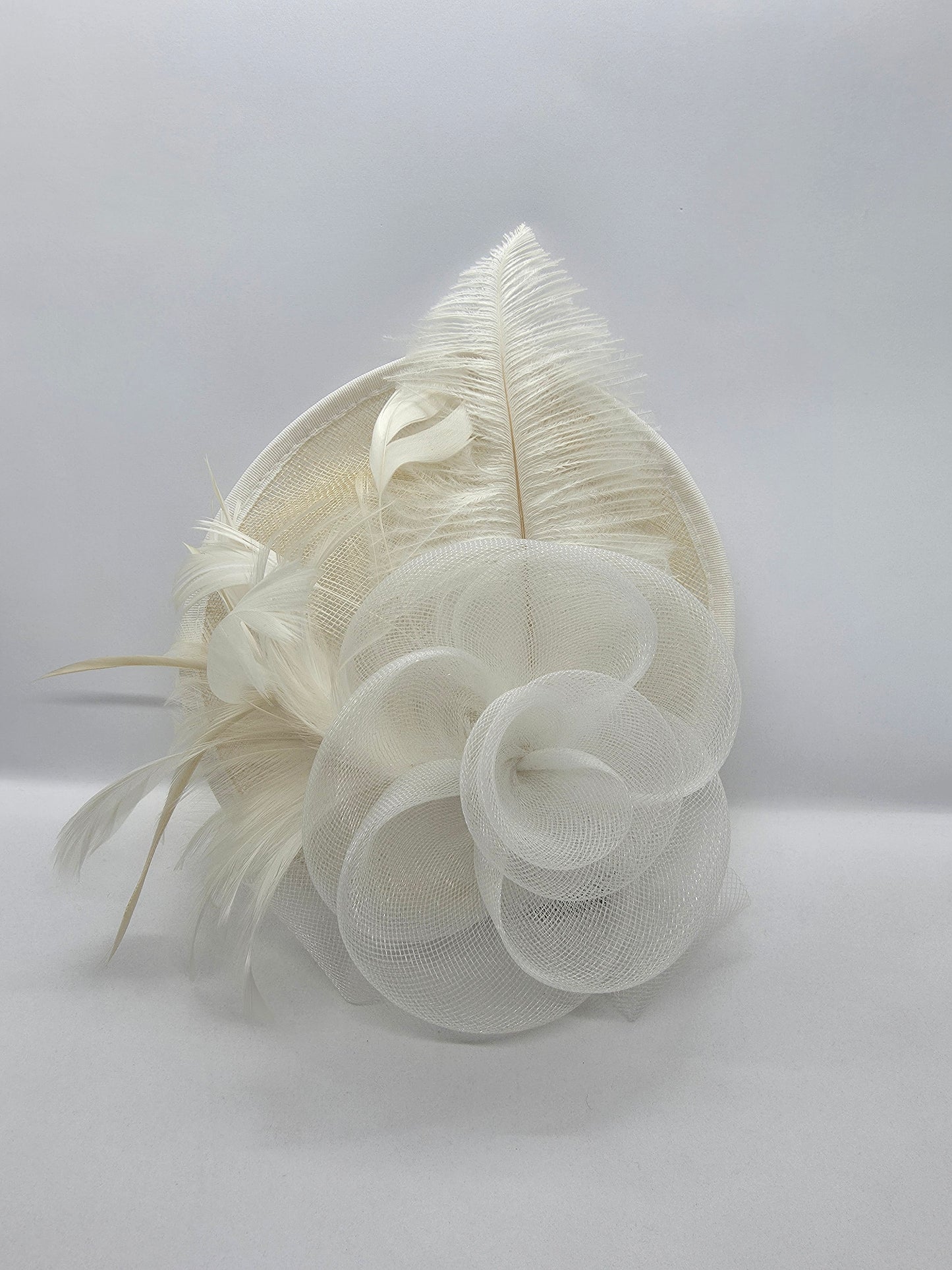 Derby Tilt Mesh Flower Feathers Fascinator
