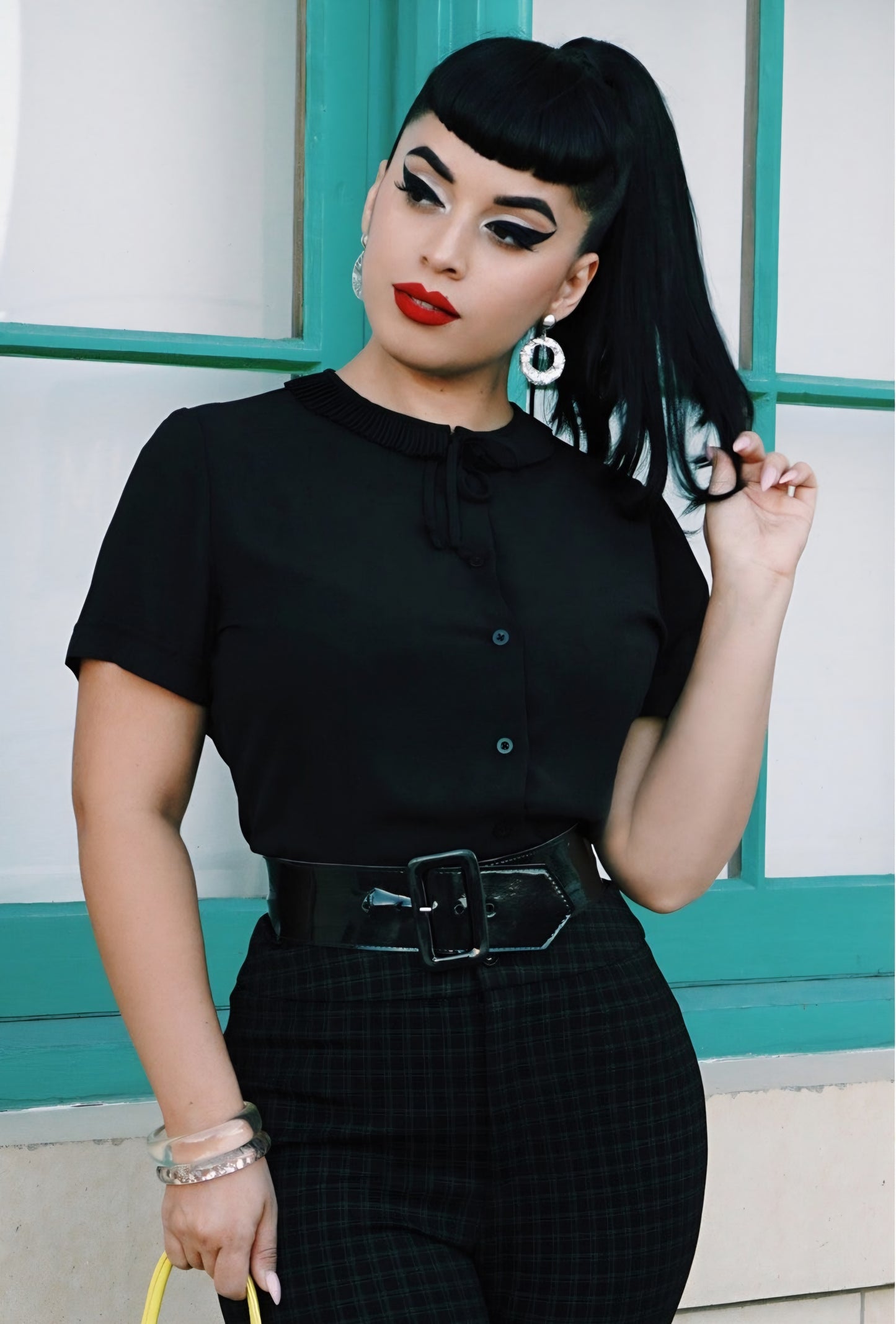 Ingrid 1940's Retro Blouse - Black